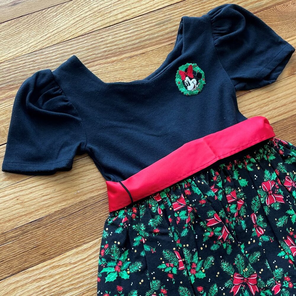 VINTAGE 90s Disney/Minnie Mouse Short Sleeve Christmas Dress Size 4T - Picture 2 of 10